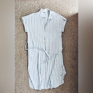 XXL Loft Outlet Blue & White Full Length Dress with POCKETS!